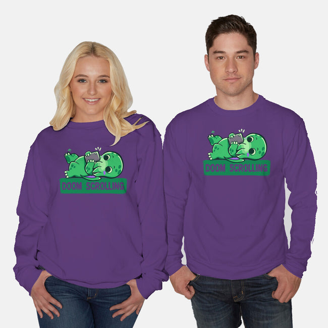 Doom Phone Scrolling-Unisex-Crew Neck-Sweatshirt-TechraNova