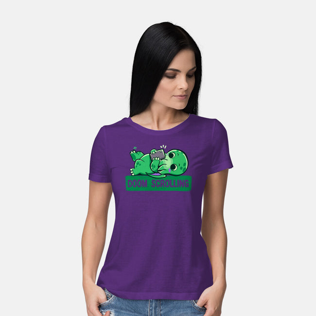 Doom Phone Scrolling-Womens-Basic-Tee-TechraNova
