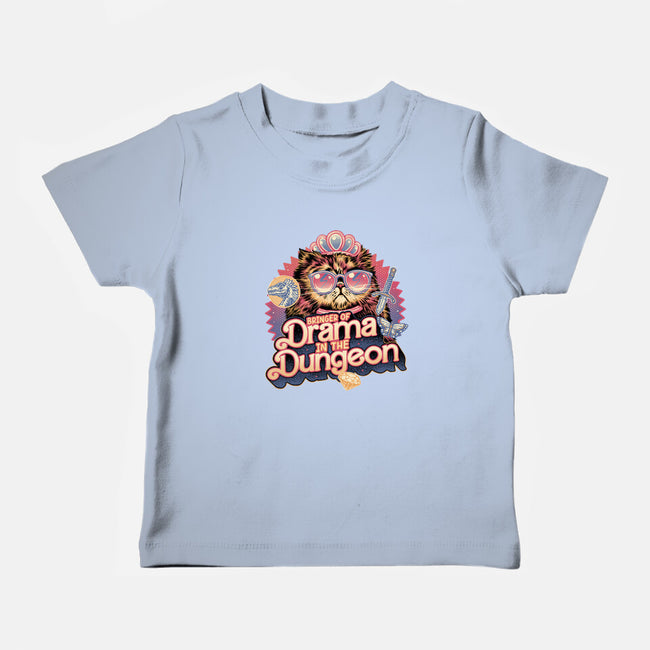 Drama In The Dungeon-Baby-Basic-Tee-glitchygorilla