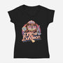 Drama In The Dungeon-Womens-V-Neck-Tee-glitchygorilla