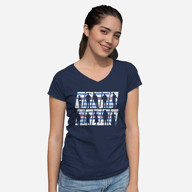Widows Bay Islanders-Womens-V-Neck-Tee-rocketman_art