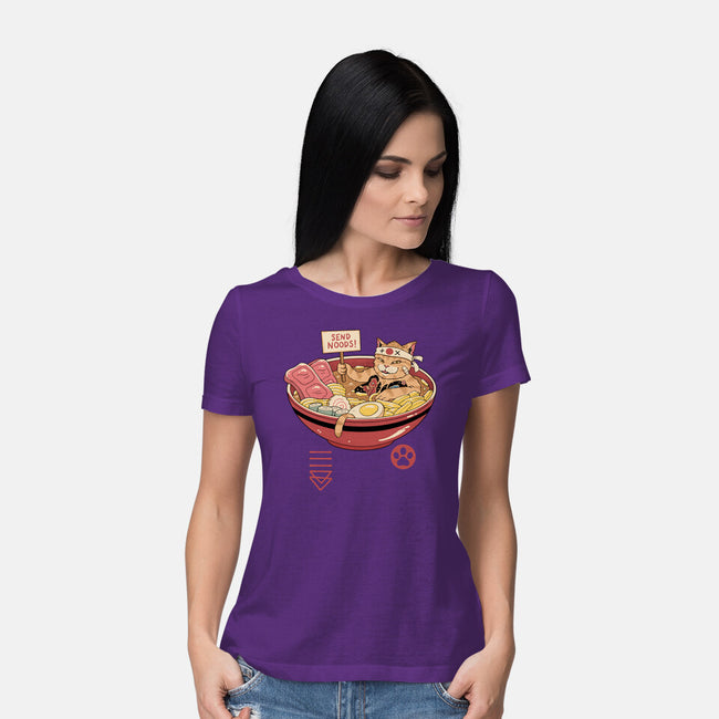 Send Noods Meowster-Womens-Basic-Tee-vp021