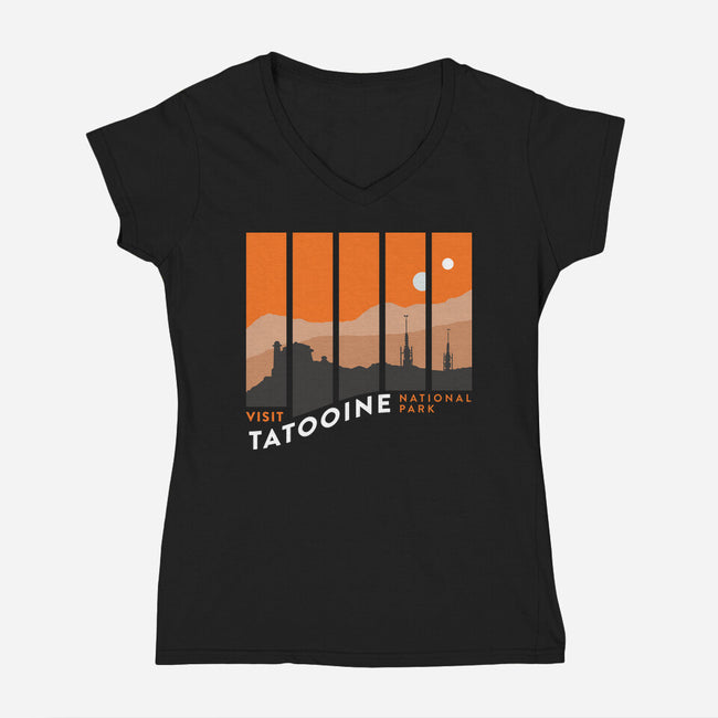 Visit Tatooine National Park-Womens-V-Neck-Tee-rocketman_art