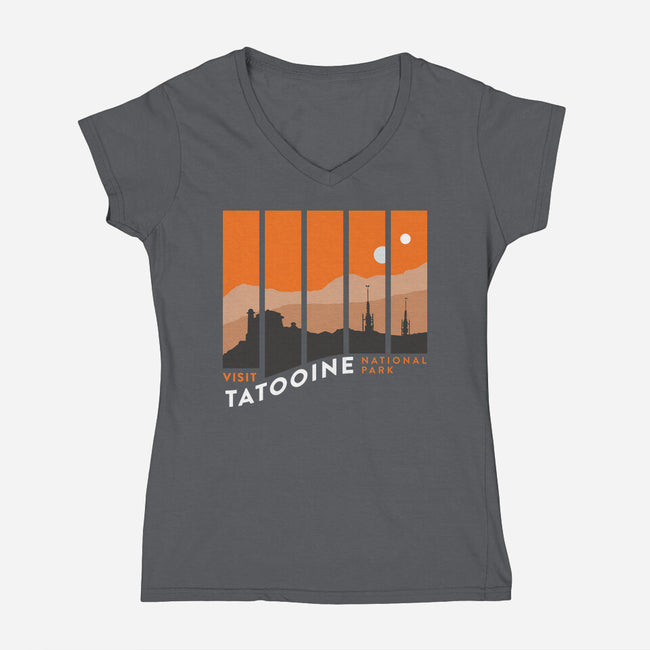 Visit Tatooine National Park-Womens-V-Neck-Tee-rocketman_art