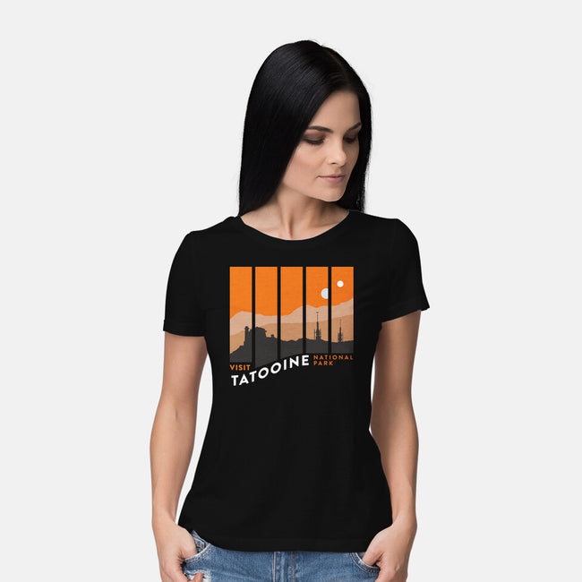 Visit Tatooine National Park-Womens-Basic-Tee-rocketman_art