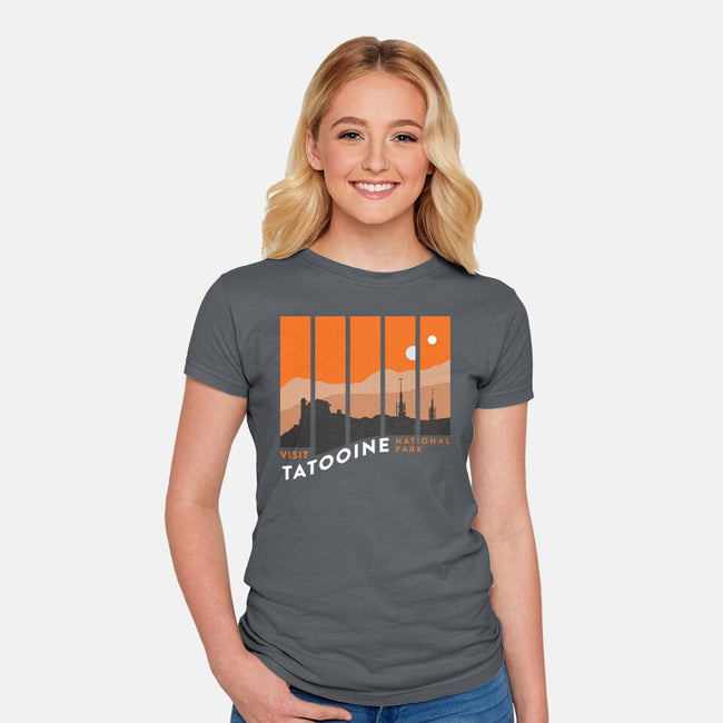 Visit Tatooine National Park-Womens-Fitted-Tee-rocketman_art
