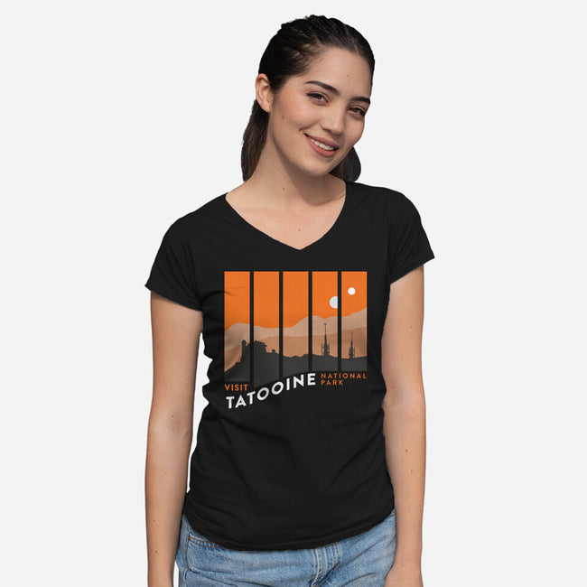 Visit Tatooine National Park-Womens-V-Neck-Tee-rocketman_art