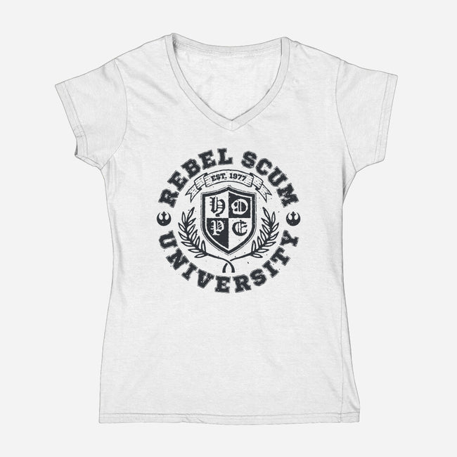 Rebel Scum University-Womens-V-Neck-Tee-teesgeex