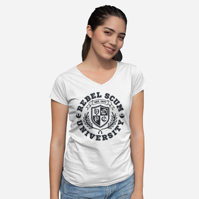 Rebel Scum University-Womens-V-Neck-Tee-teesgeex