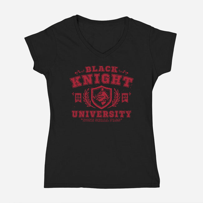 Black Knight University-Womens-V-Neck-Tee-teesgeex