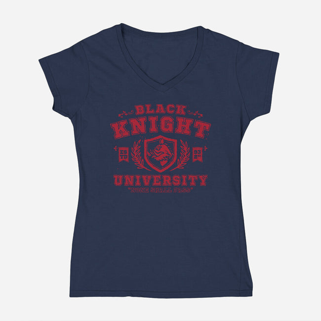 Black Knight University-Womens-V-Neck-Tee-teesgeex