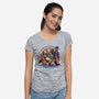 Epic Race-Womens-V-Neck-Tee-glitchygorilla