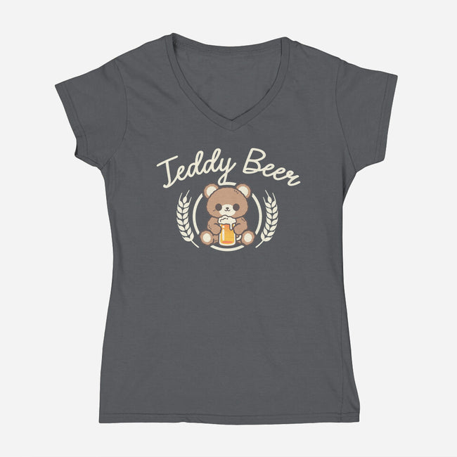 Cute Teddy Beer-Womens-V-Neck-Tee-NemiMakeit
