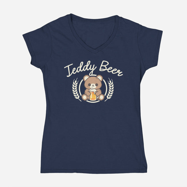 Cute Teddy Beer-Womens-V-Neck-Tee-NemiMakeit