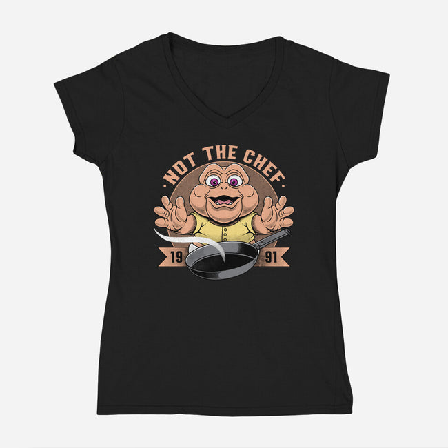 Not The Chef-Womens-V-Neck-Tee-Alundrart
