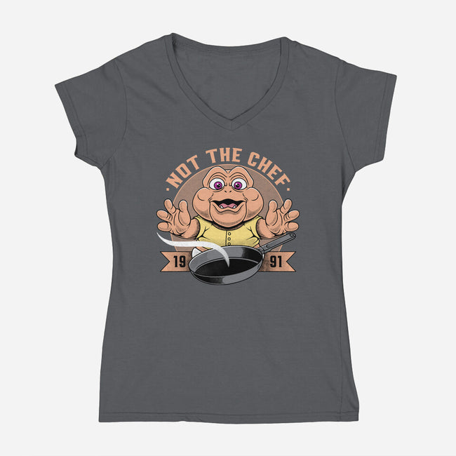 Not The Chef-Womens-V-Neck-Tee-Alundrart