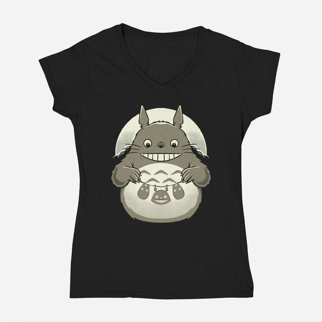 My Neighbor’s Forest Crafts-Womens-V-Neck-Tee-Alundrart