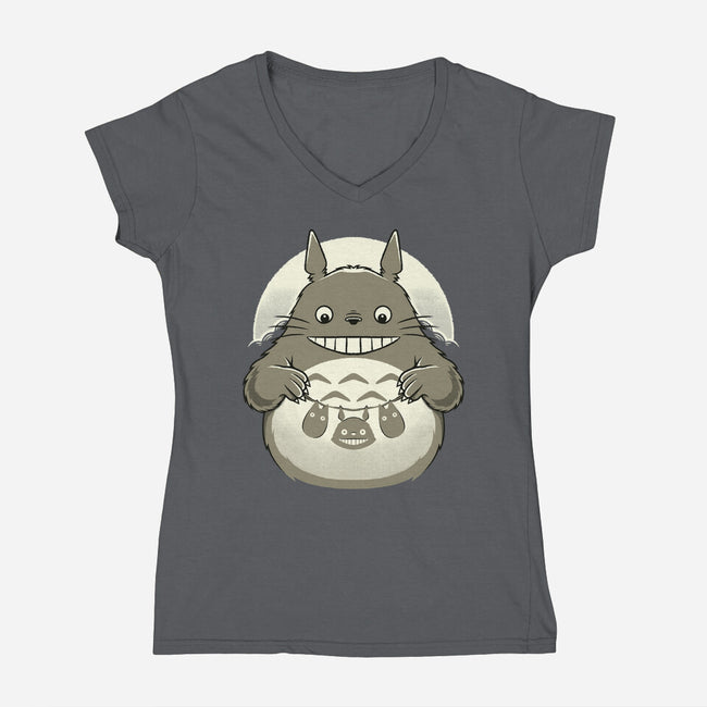 My Neighbor’s Forest Crafts-Womens-V-Neck-Tee-Alundrart
