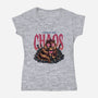 The Cat And The Chaos-Womens-V-Neck-Tee-glitchygorilla
