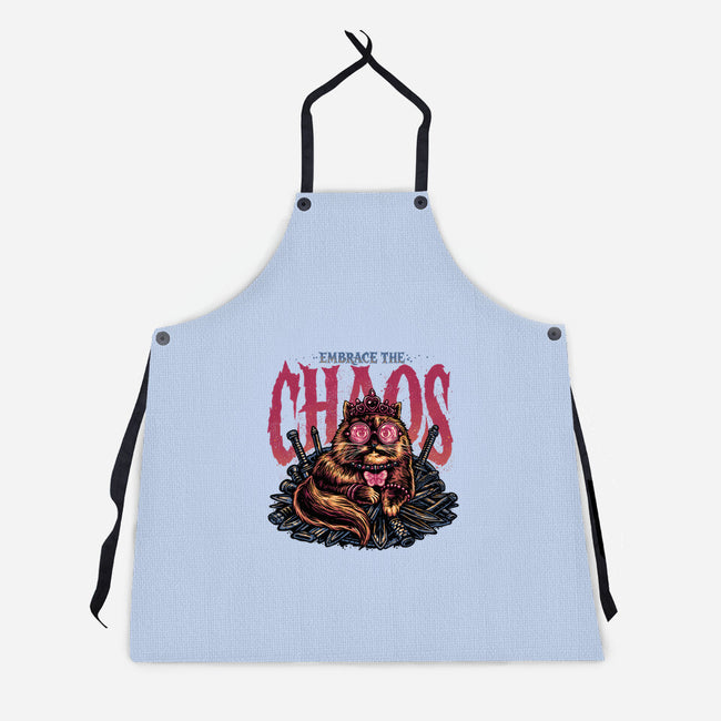 The Cat And The Chaos-Unisex-Kitchen-Apron-glitchygorilla