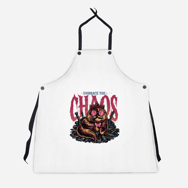 The Cat And The Chaos-Unisex-Kitchen-Apron-glitchygorilla
