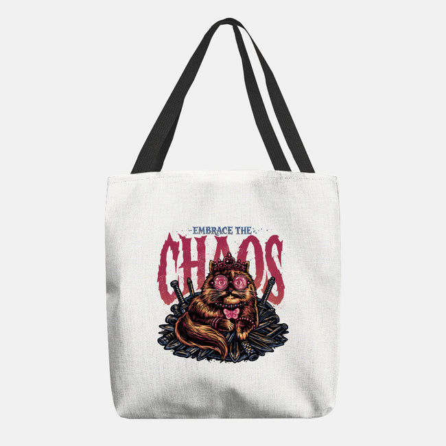 The Cat And The Chaos-None-Basic Tote-Bag-glitchygorilla