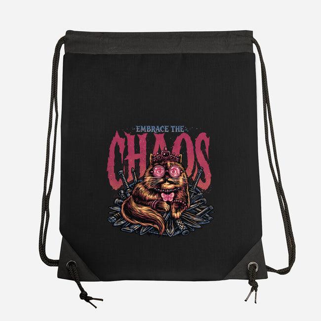 The Cat And The Chaos-None-Drawstring-Bag-glitchygorilla