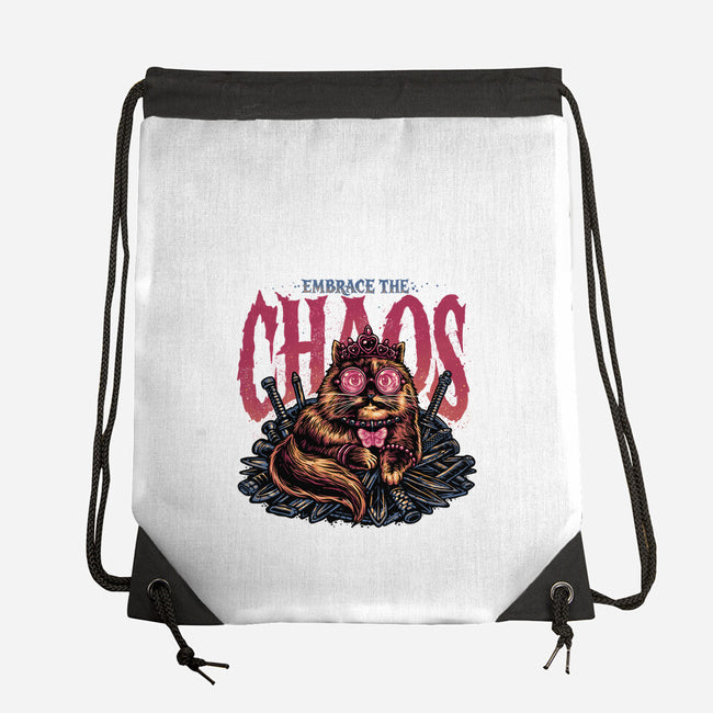 The Cat And The Chaos-None-Drawstring-Bag-glitchygorilla