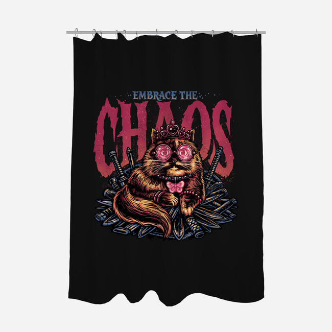 The Cat And The Chaos-None-Polyester-Shower Curtain-glitchygorilla