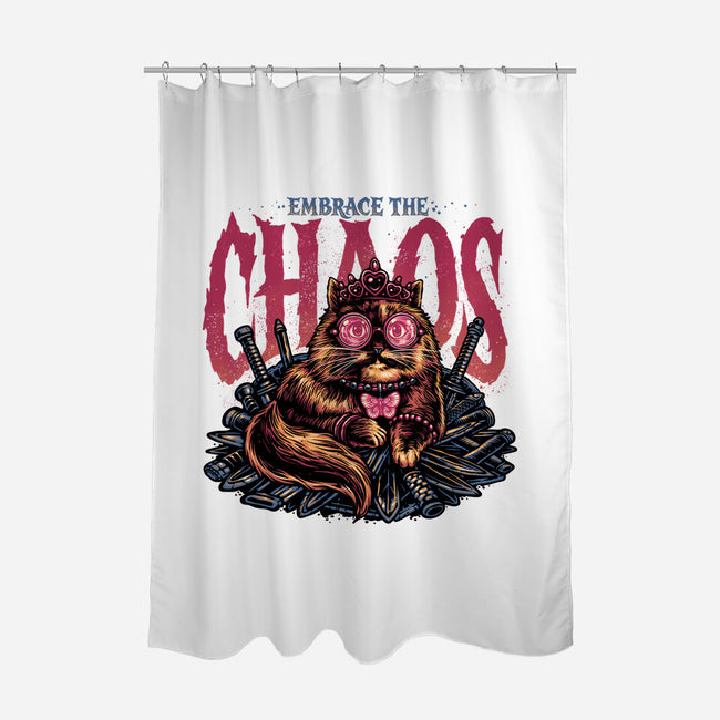 The Cat And The Chaos-None-Polyester-Shower Curtain-glitchygorilla