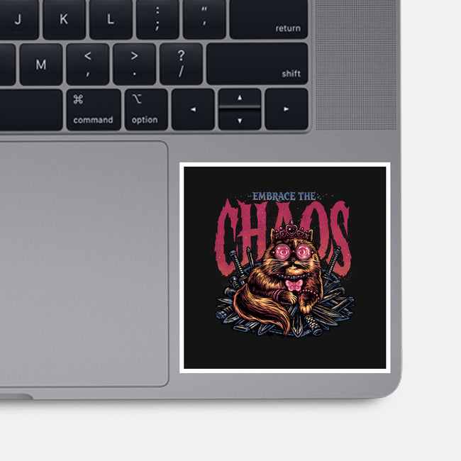 The Cat And The Chaos-None-Glossy-Sticker-glitchygorilla