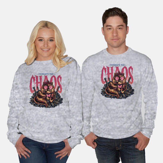 The Cat And The Chaos-Unisex-Crew Neck-Sweatshirt-glitchygorilla