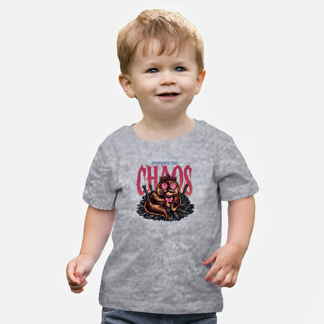 The Cat And The Chaos-Baby-Basic-Tee-glitchygorilla
