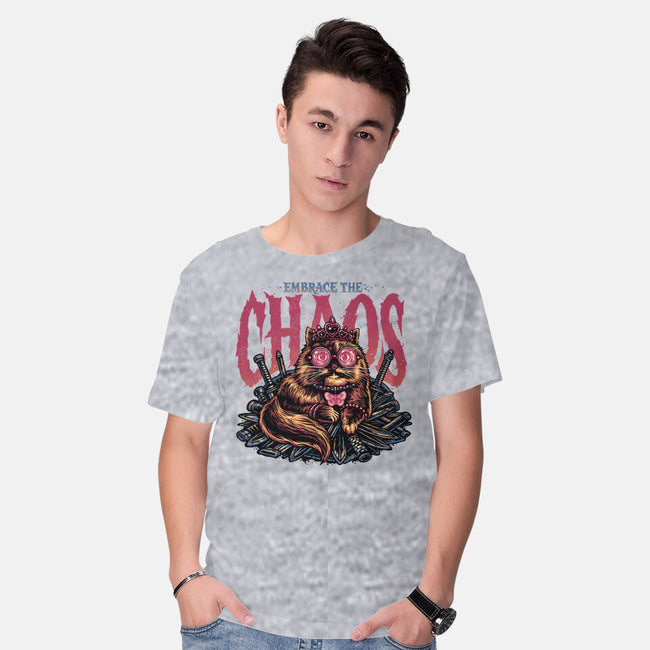 The Cat And The Chaos-Mens-Basic-Tee-glitchygorilla