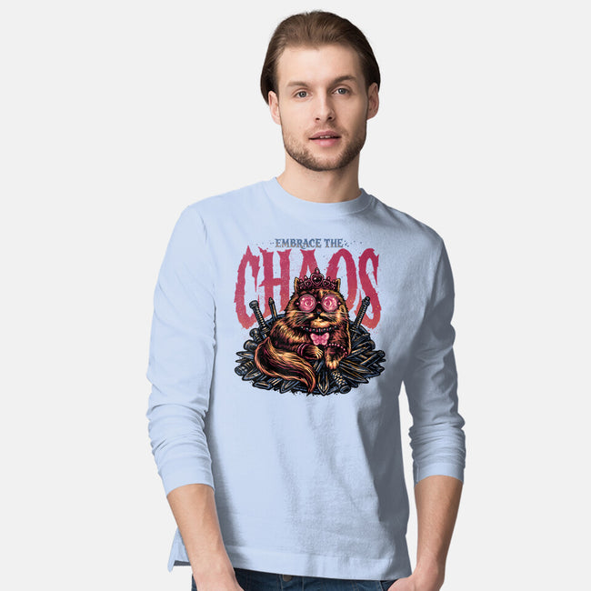 The Cat And The Chaos-Mens-Long Sleeved-Tee-glitchygorilla