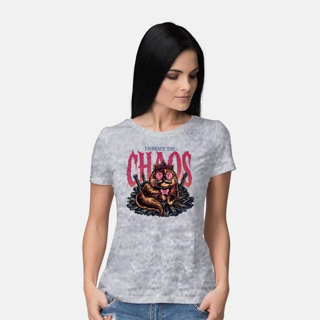 The Cat And The Chaos-Womens-Basic-Tee-glitchygorilla