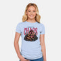 The Cat And The Chaos-Womens-Fitted-Tee-glitchygorilla
