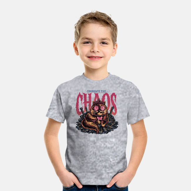 The Cat And The Chaos-Youth-Basic-Tee-glitchygorilla