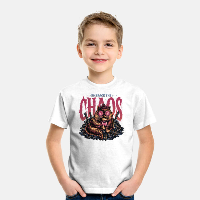 The Cat And The Chaos-Youth-Basic-Tee-glitchygorilla