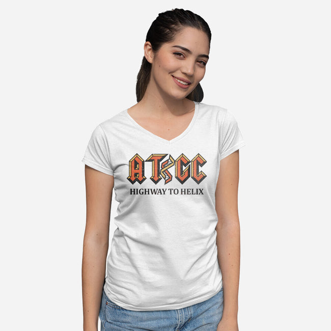 Highway To Helix-Womens-V-Neck-Tee-kg07
