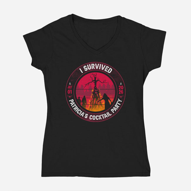 Beach Reads-Womens-V-Neck-Tee-rocketman_art