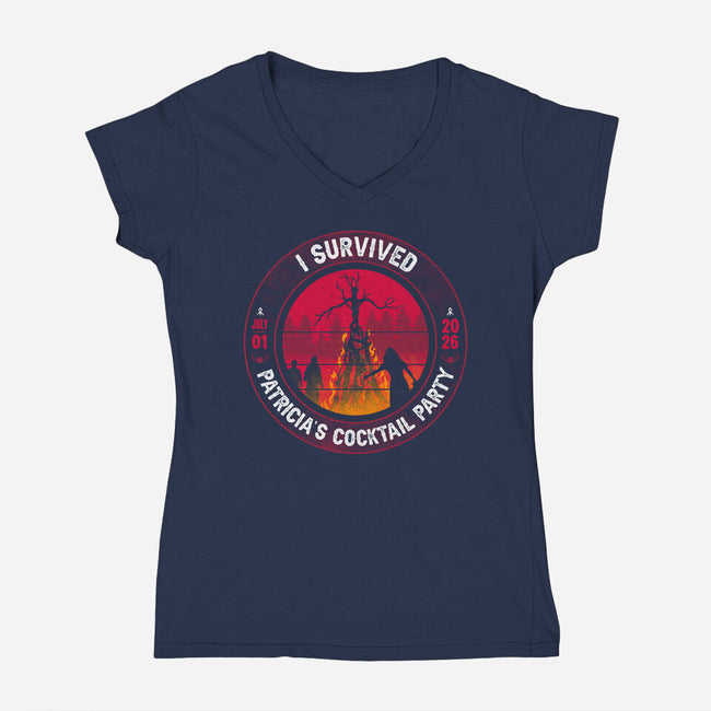 Beach Reads-Womens-V-Neck-Tee-rocketman_art