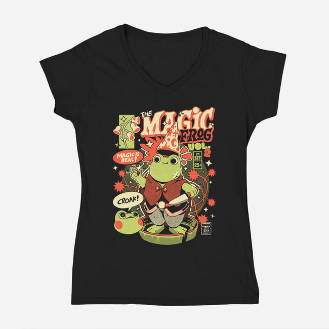 Magic Croak-Womens-V-Neck-Tee-ilustrata