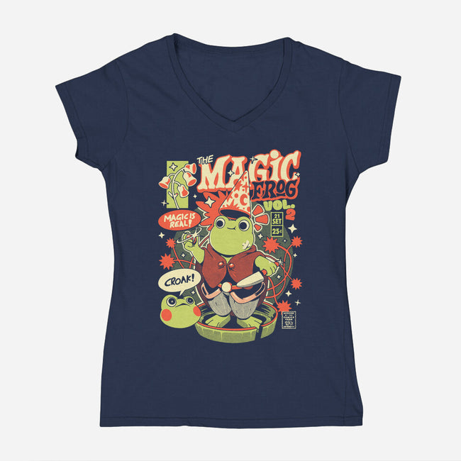 Magic Croak-Womens-V-Neck-Tee-ilustrata