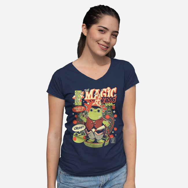 Magic Croak-Womens-V-Neck-Tee-ilustrata