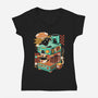 Strong Coffee-Womens-V-Neck-Tee-ilustrata