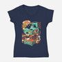 Strong Coffee-Womens-V-Neck-Tee-ilustrata