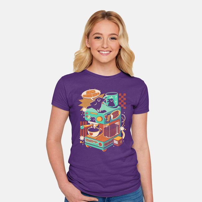 Strong Coffee-Womens-Fitted-Tee-ilustrata