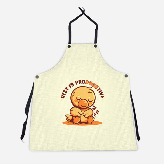 Rest Is ProDUCKtive-Unisex-Kitchen-Apron-TechraNova