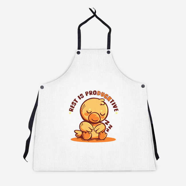 Rest Is ProDUCKtive-Unisex-Kitchen-Apron-TechraNova